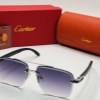 عینک افتابی کارتیر دسته چوب / CARTIER مدل T 8200987 رنگ مشکی نقره ای