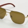عینک افتابی کارتیر دسته چوب / CARTIER مدل CT 0568 رنگ طلایی